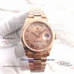 Perfect Replica Rolex Day Date Watch - All Rose Gold Roman Markers